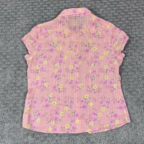 ALC At Last Shirt Womens Large Button Floral Cottagecore Everyday Pink - Picture 2 of 9